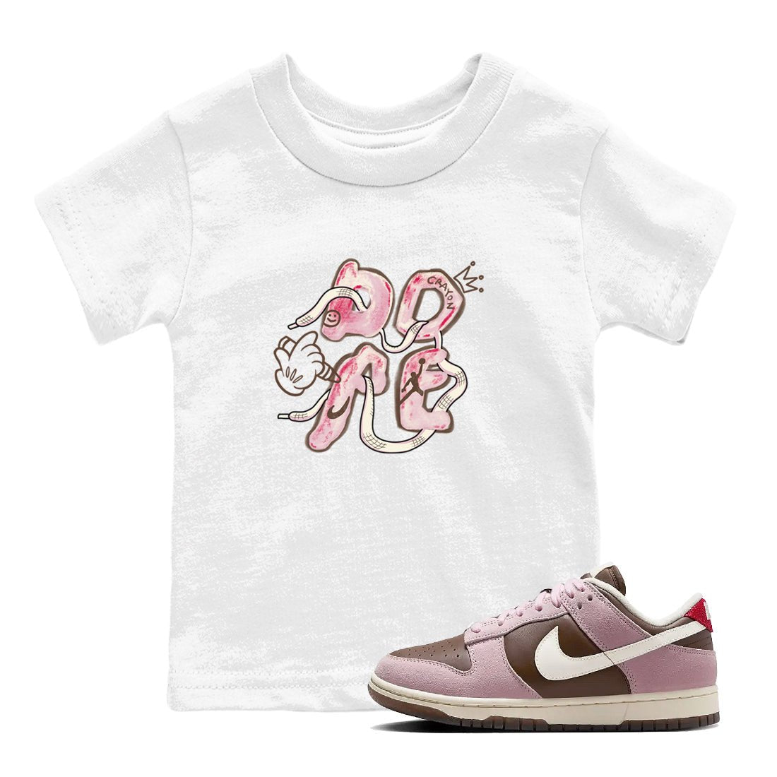 Dunk Cacao Wow And Pink Foam shirts to match jordans Dope sneaker match tees Dunk Cacao Wow And Pink Foam SNRT Sneaker Tees streetwear brand Baby and Youth White 1 cotton tee