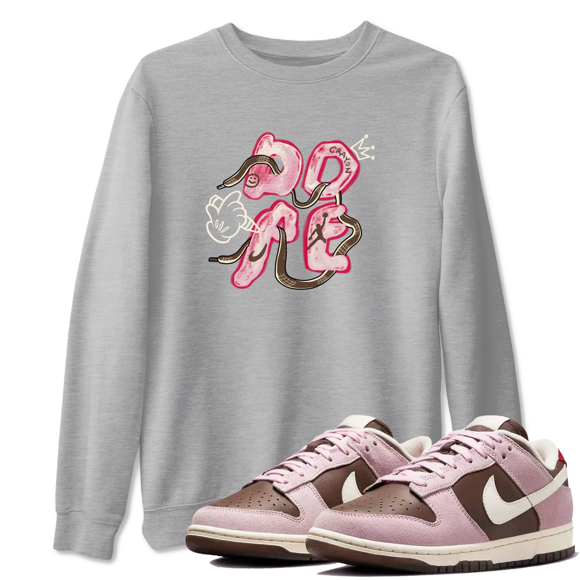 Dunk Cacao Wow And Pink Foam shirts to match jordans Dope sneaker match tees Dunk Cacao Wow And Pink Foam SNRT Sneaker Tees streetwear brand Heather Grey 1 unisex cotton tee