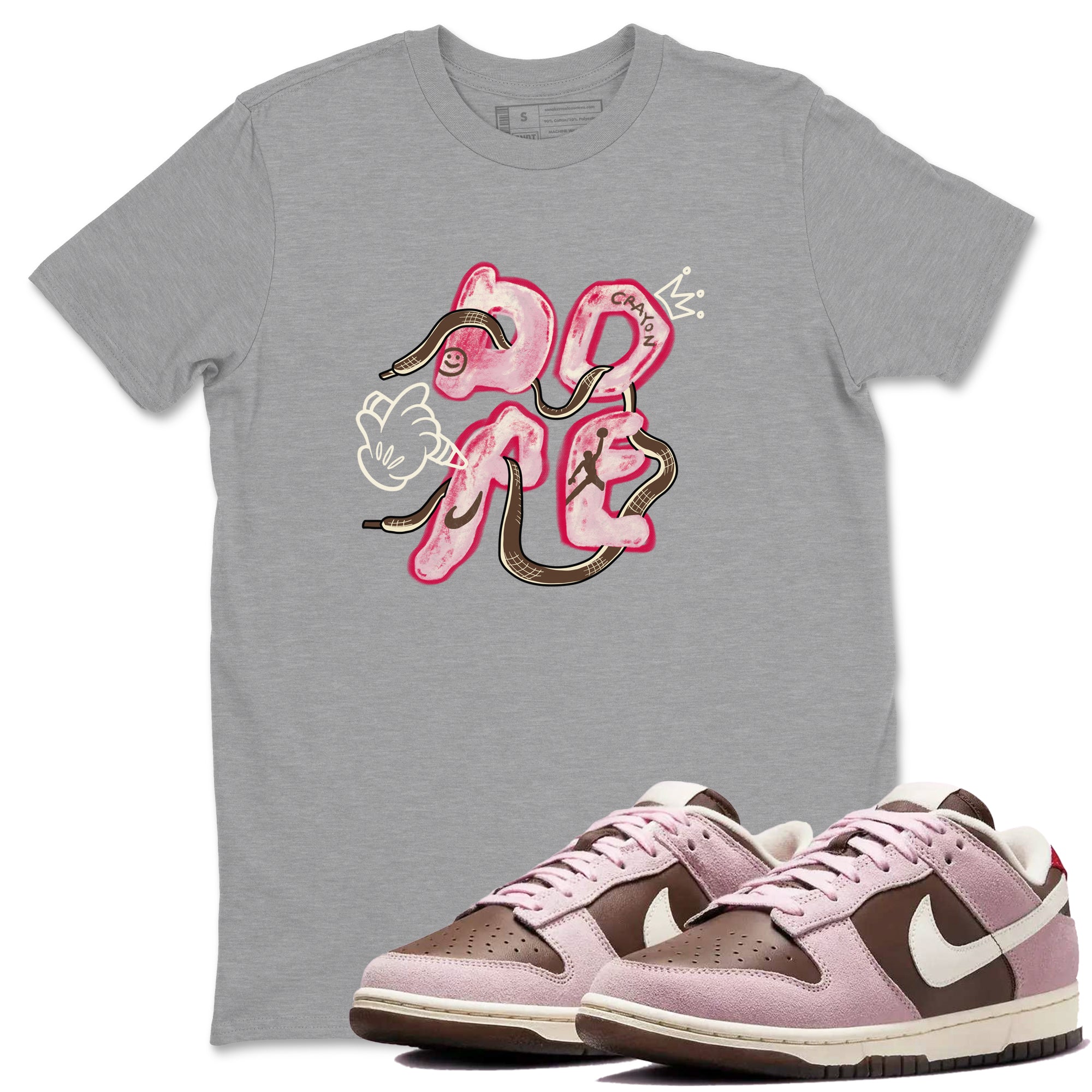 Dunk Cacao Wow And Pink Foam shirts to match jordans Dope sneaker match tees Dunk Cacao Wow And Pink Foam SNRT Sneaker Tees streetwear brand Heather Grey 1 unisex cotton tee