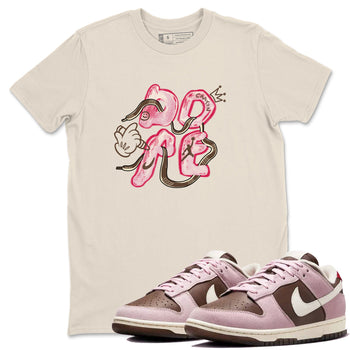 Dunk Cacao Wow And Pink Foam shirts to match jordans Dope sneaker match tees Dunk Cacao Wow And Pink Foam SNRT Sneaker Tees streetwear brand Natural 1 unisex cotton tee