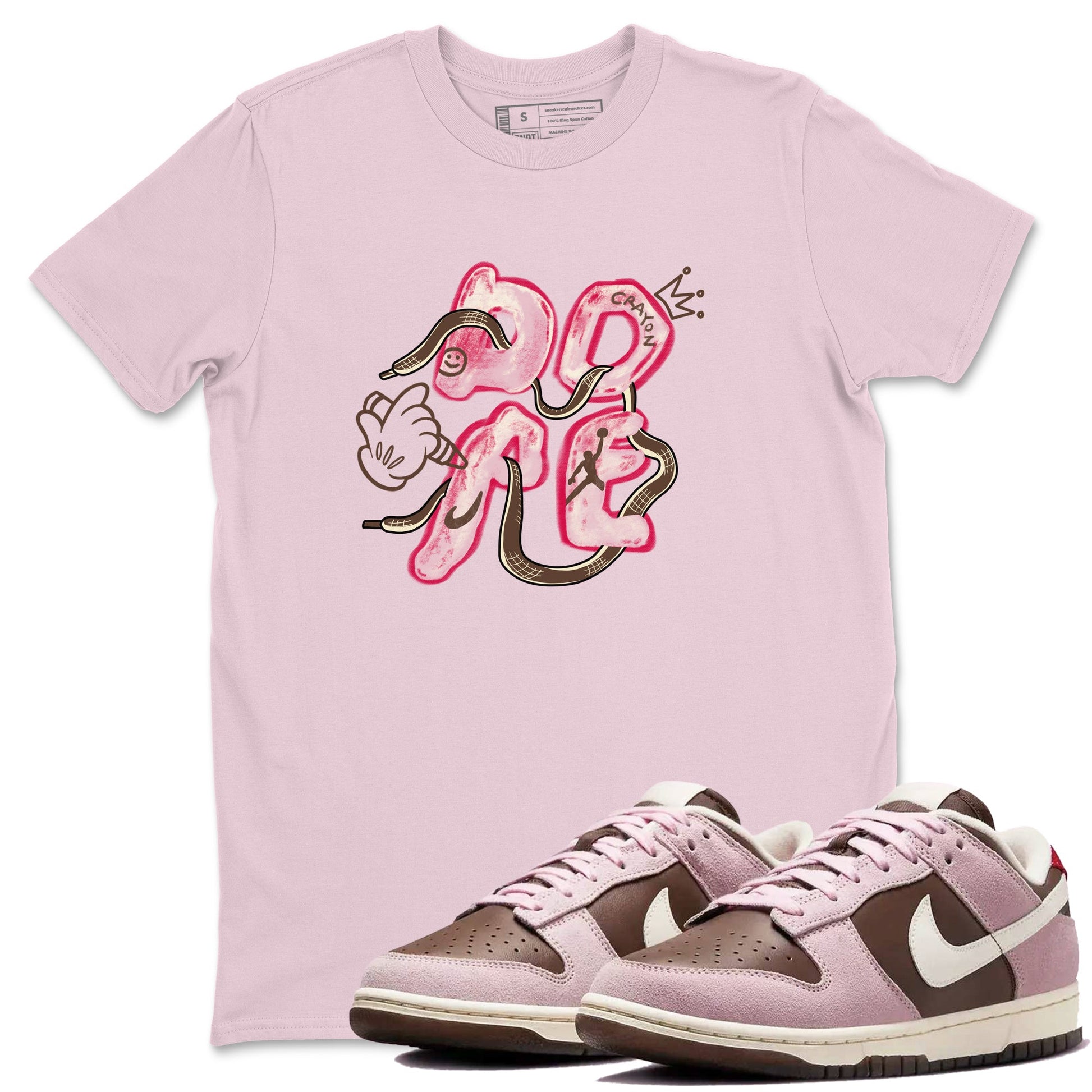 Dunk Cacao Wow And Pink Foam shirts to match jordans Dope sneaker match tees Dunk Cacao Wow And Pink Foam SNRT Sneaker Tees streetwear brand Pink 1 unisex cotton tee