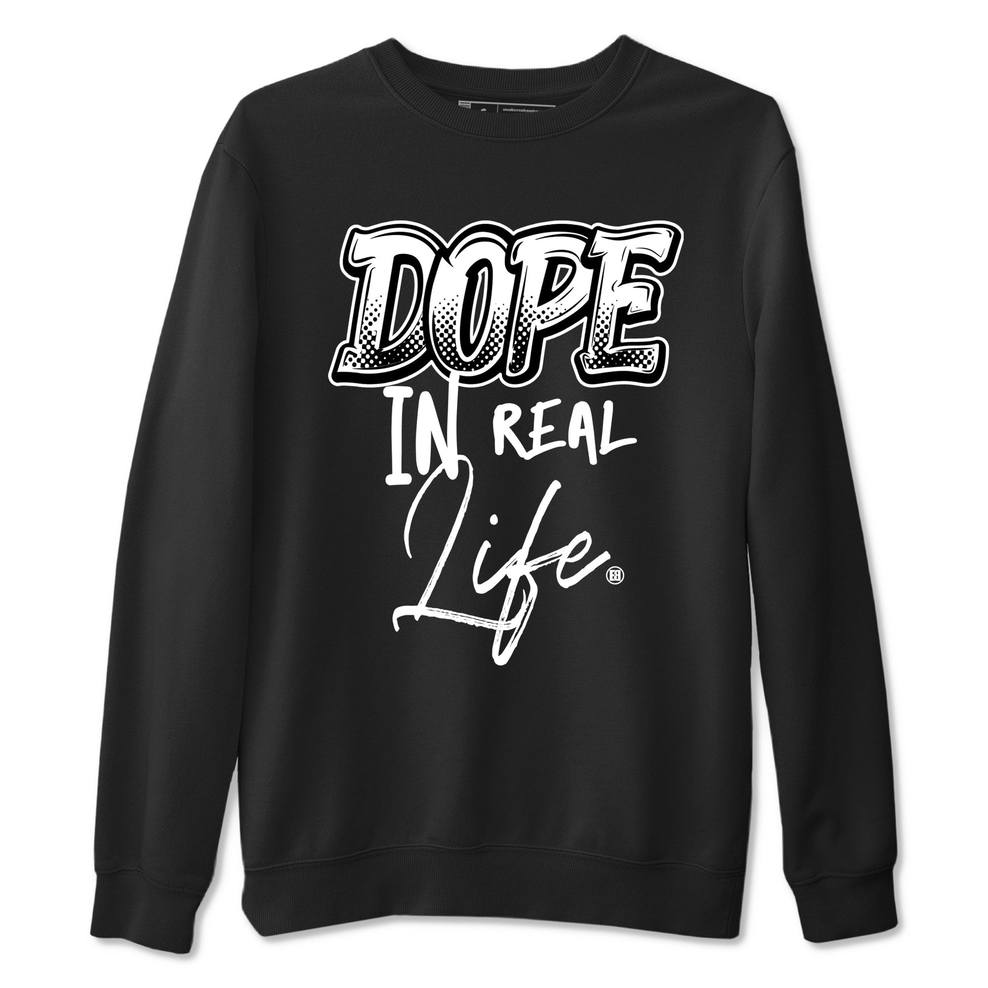Dope In Real Life sneaker match t-shirt styled to complete your fit with the Air Foamposite One Triple White sneakers, graphic shirts in Black 2.