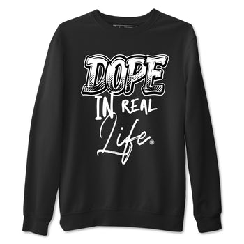 Dope In Real Life sneaker match t-shirt styled to complete your fit with the Air Foamposite One Triple White sneakers, graphic shirts in Black 2.