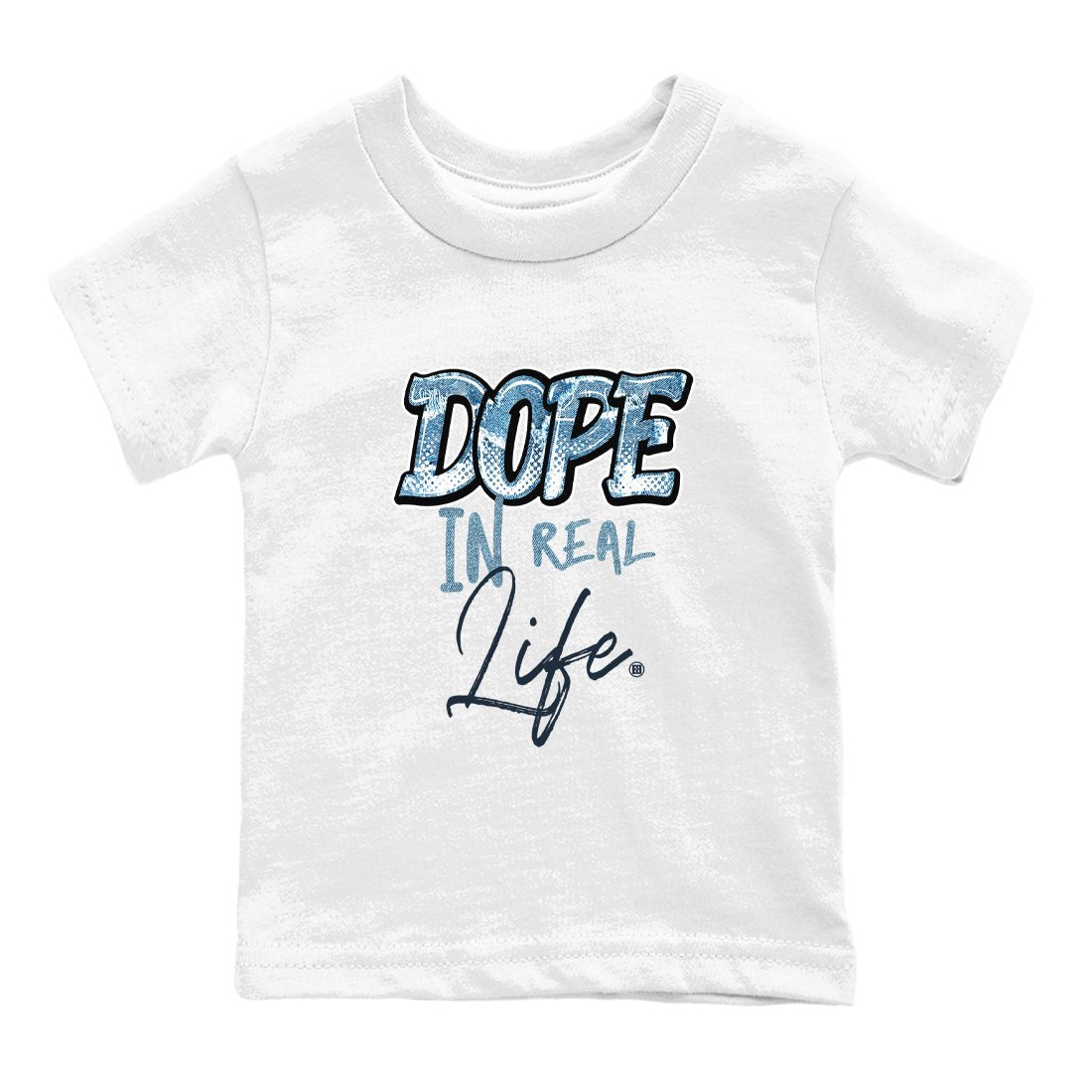 1s Denim shirts to match jordans Dope In Real Life sneaker match tees Air Jordan 1 Denim SNRT Sneaker Tees streetwear brand Baby and Youth White 2 cotton tee
