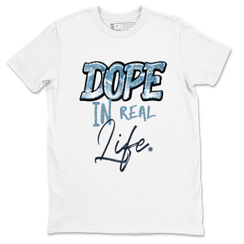 1s Denim shirts to match jordans Dope In Real Life sneaker match tees Air Jordan 1 Denim SNRT Sneaker Tees streetwear brand White 2 unisex cotton tee