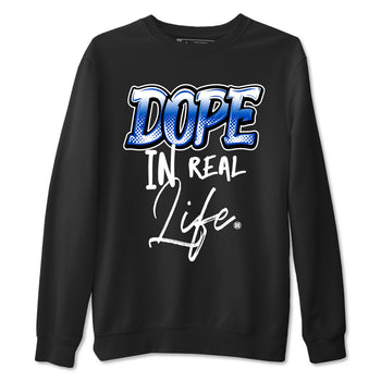 1s Game Royal shirts to match jordans Dope In Real Life sneaker match tees Air Jordan 1 Retro Low OG Game Royal match shoes to clothes SNRT Sneaker Tees unisex cotton Black 2 shirts