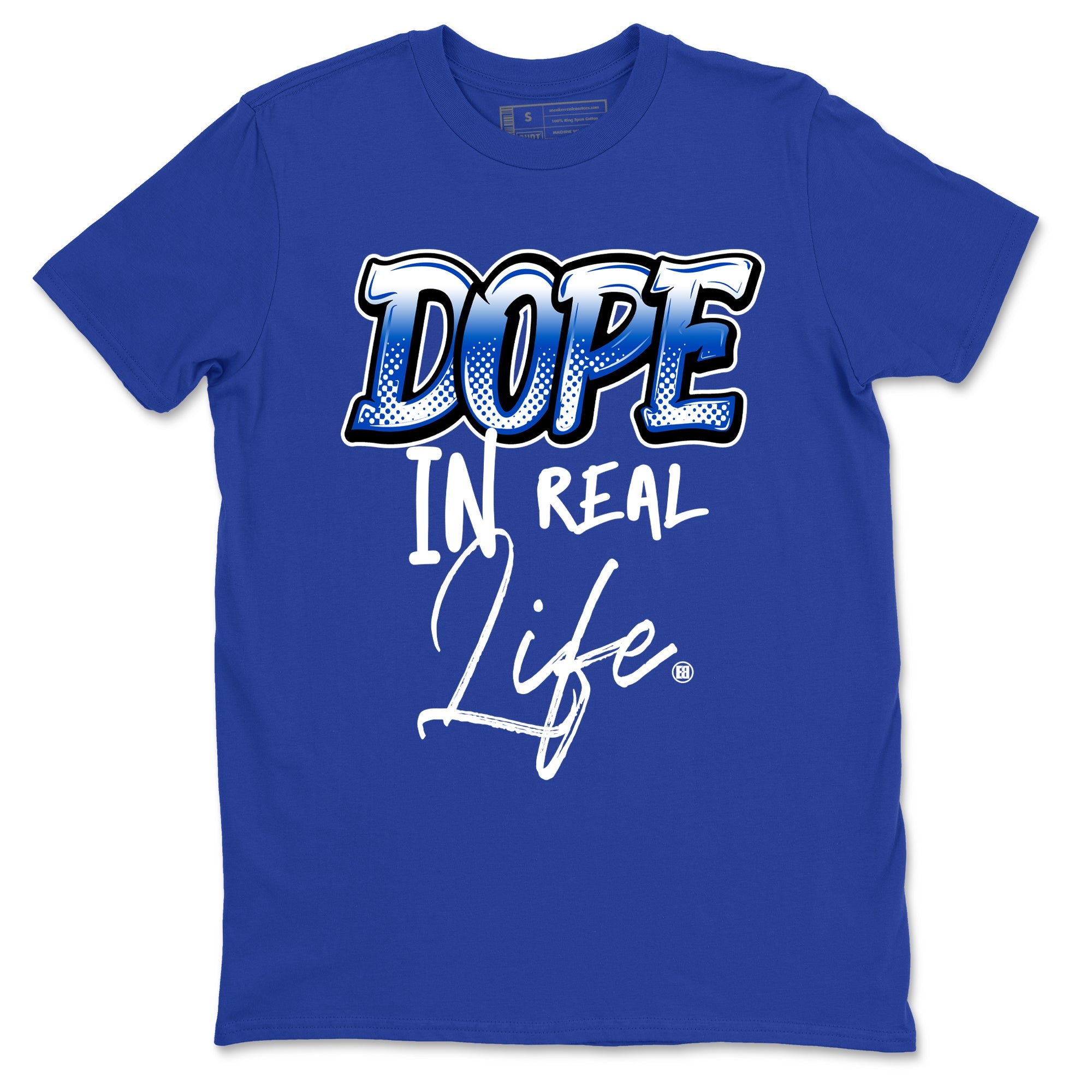 1s Game Royal shirts to match jordans Dope In Real Life sneaker match tees Air Jordan 1 Retro Low OG Game Royal match shoes to clothes SNRT Sneaker Tees unisex cotton Royal Blue 2 shirts