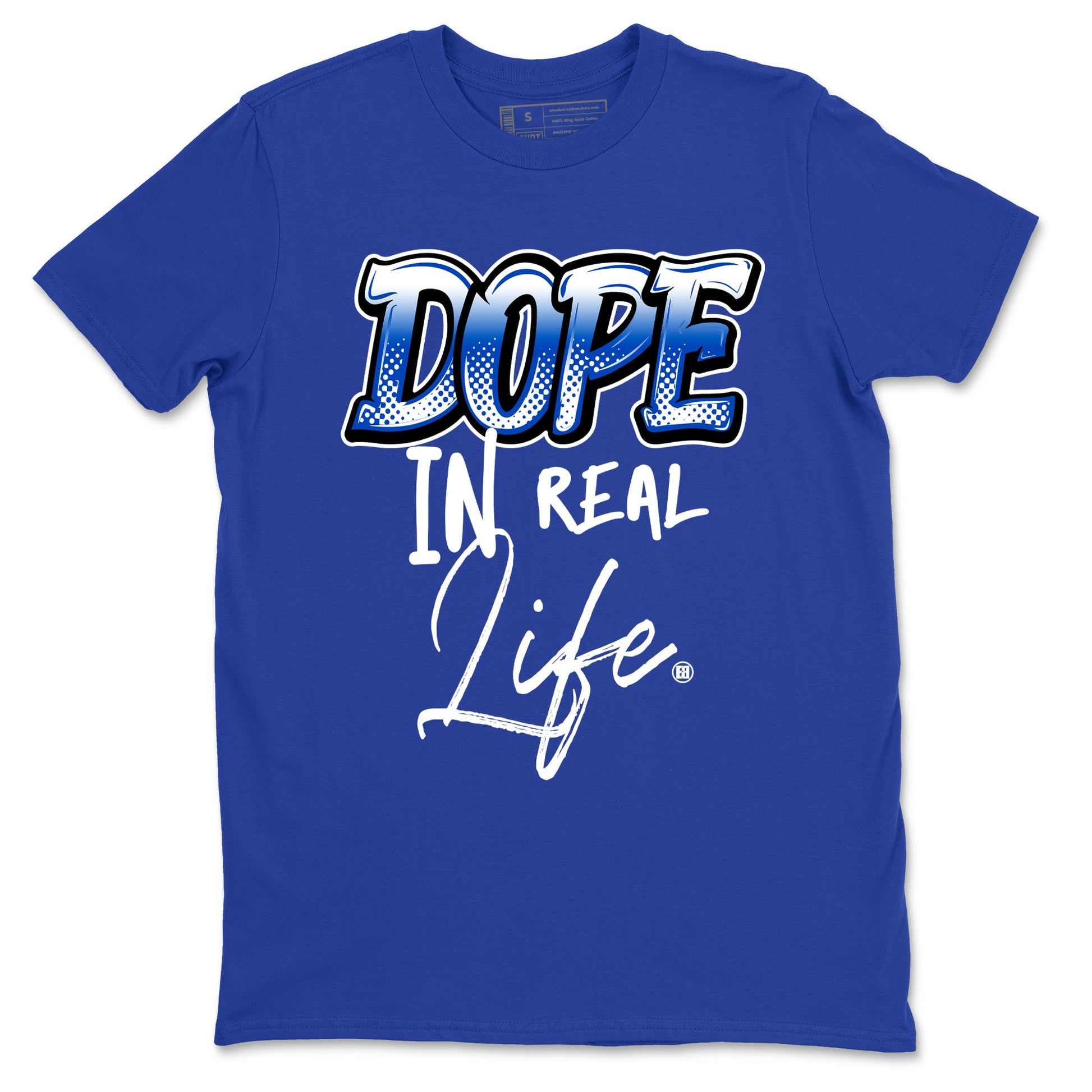 1s Game Royal shirts to match jordans Dope In Real Life sneaker match tees Air Jordan 1 Retro Low OG Game Royal match shoes to clothes SNRT Sneaker Tees unisex cotton Royal Blue 2 shirts