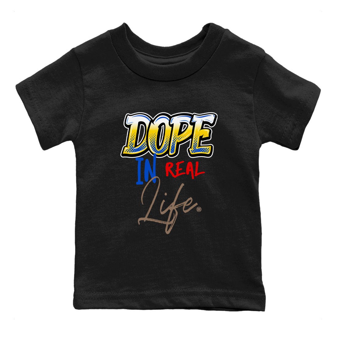 Air Jordan 1 Travis Scott Canary shirt to match jordans Dope In Real Life sneaker tees Air Jordan 1 Low x Travis Scott x Canary SNRT sneaker release tees baby toddler Black 2 cotton Shirt