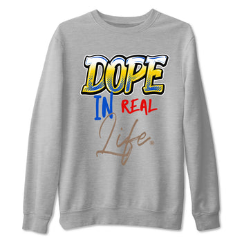 Air Jordan 1 Travis Scott Canary shirt to match jordans Dope In Real Life sneaker tees Air Jordan 1 Low x Travis Scott x Canary SNRT Sneaker Release Tees unisex cotton Heather Grey 2 crew neck shirt