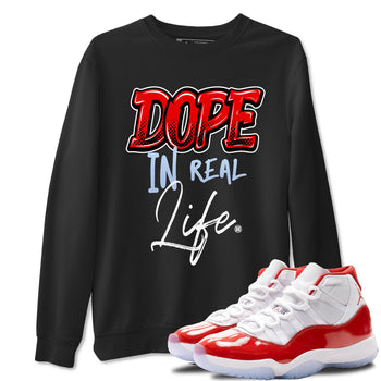 11s Cherry shirts to match jordans Dope In Real Life sneaker match tees Air Jordan 11 Retro Cherry match shoes to clothes SNRT Sneaker Tees unisex cotton Black 1 shirts