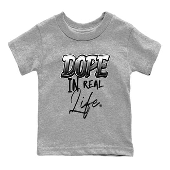 12s Black Wolf Grey shirts to match jordans Dope In Real Life sneaker match tees Air Jordan 12 Barons SNRT Sneaker Release Tees Youth Baby Heather Grey 2 crew neck shirts