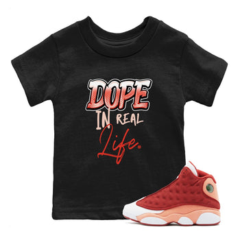 13s Dune Red shirts to match jordans Dope In Real Life sneaker match tees Air Jordan 13 Dune Red SNRT Sneaker Tees streetwear brand Baby and Youth Black 1 cotton tee