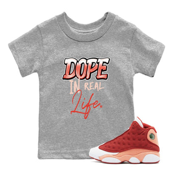 13s Dune Red shirts to match jordans Dope In Real Life sneaker match tees Air Jordan 13 Dune Red SNRT Sneaker Tees streetwear brand Baby and Youth Heather Grey 1 cotton tee