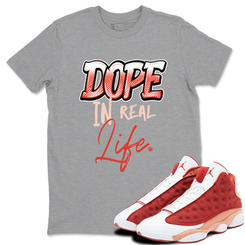 13s Dune Red shirts to match jordans Dope In Real Life sneaker match tees Air Jordan 13 Dune Red SNRT Sneaker Tees streetwear brand Heather Grey 1 unisex cotton tee