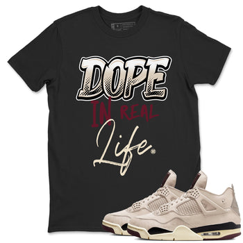 4s A Ma Maniere x Fossil Stone shirts to match jordans Dope In Real Life sneaker match tees Air Jordan 4 A Ma Maniere x Fossil Stone match shoes to clothes SNRT Sneaker Tees unisex cotton Black 1 shirts