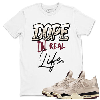 4s A Ma Maniere x Fossil Stone shirts to match jordans Dope In Real Life sneaker match tees Air Jordan 4 A Ma Maniere x Fossil Stone match shoes to clothes SNRT Sneaker Tees unisex cotton White 1 shirts