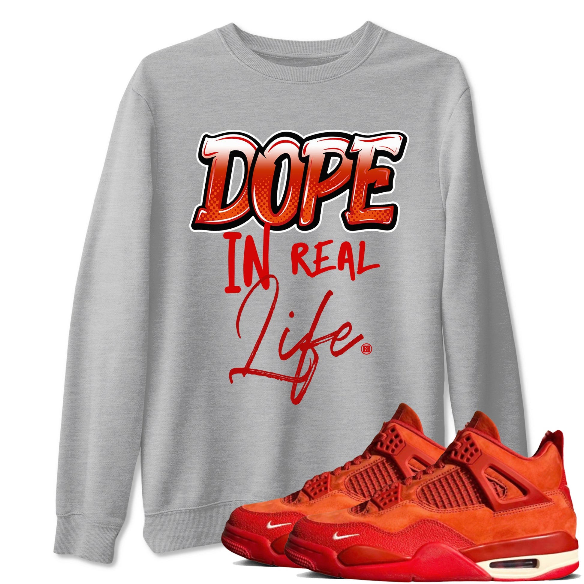 4s Brick By Brick best t shirts to wear with jordans Dope In Real Life sneaker match tees Nigel Sylvester x Air Jordan 4 Brick by Brick match shoes to clothes SNRT Sneaker Tees unisex cotton Heather Grey 1 shirts