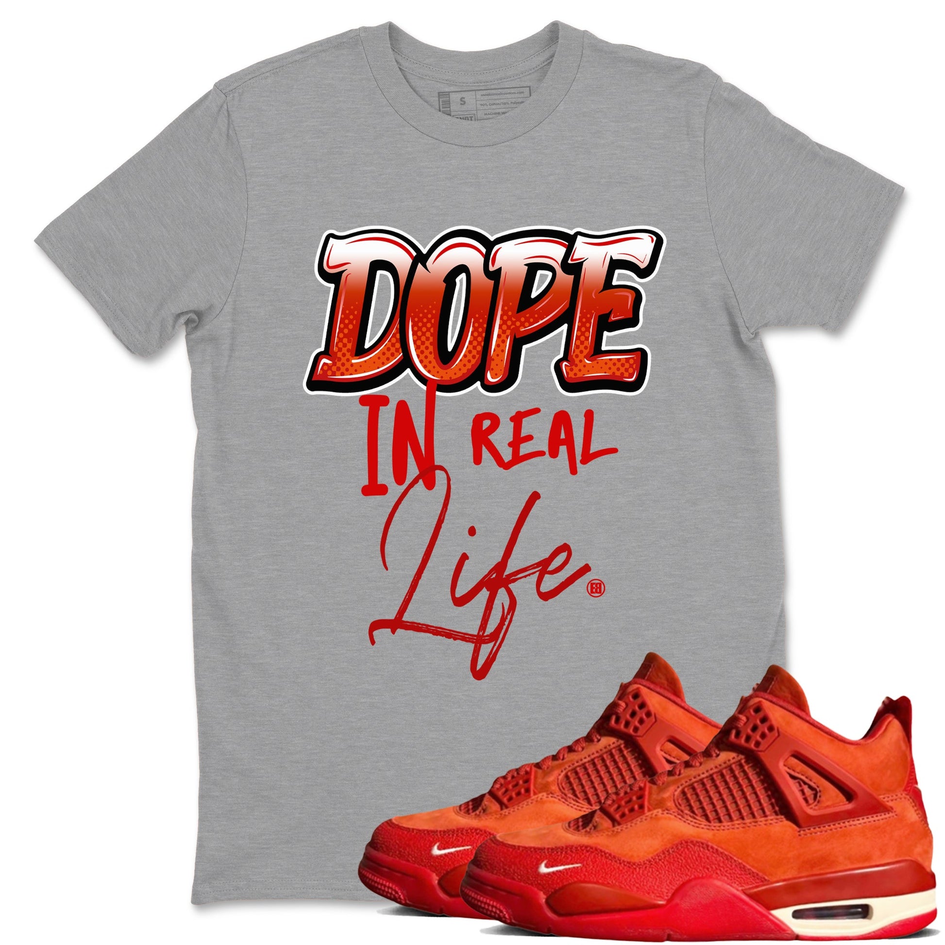 4s Brick By Brick best t shirts to wear with jordans Dope In Real Life sneaker match tees Nigel Sylvester x Air Jordan 4 Brick by Brick match shoes to clothes SNRT Sneaker Tees unisex cotton Heather Grey 1 shirts