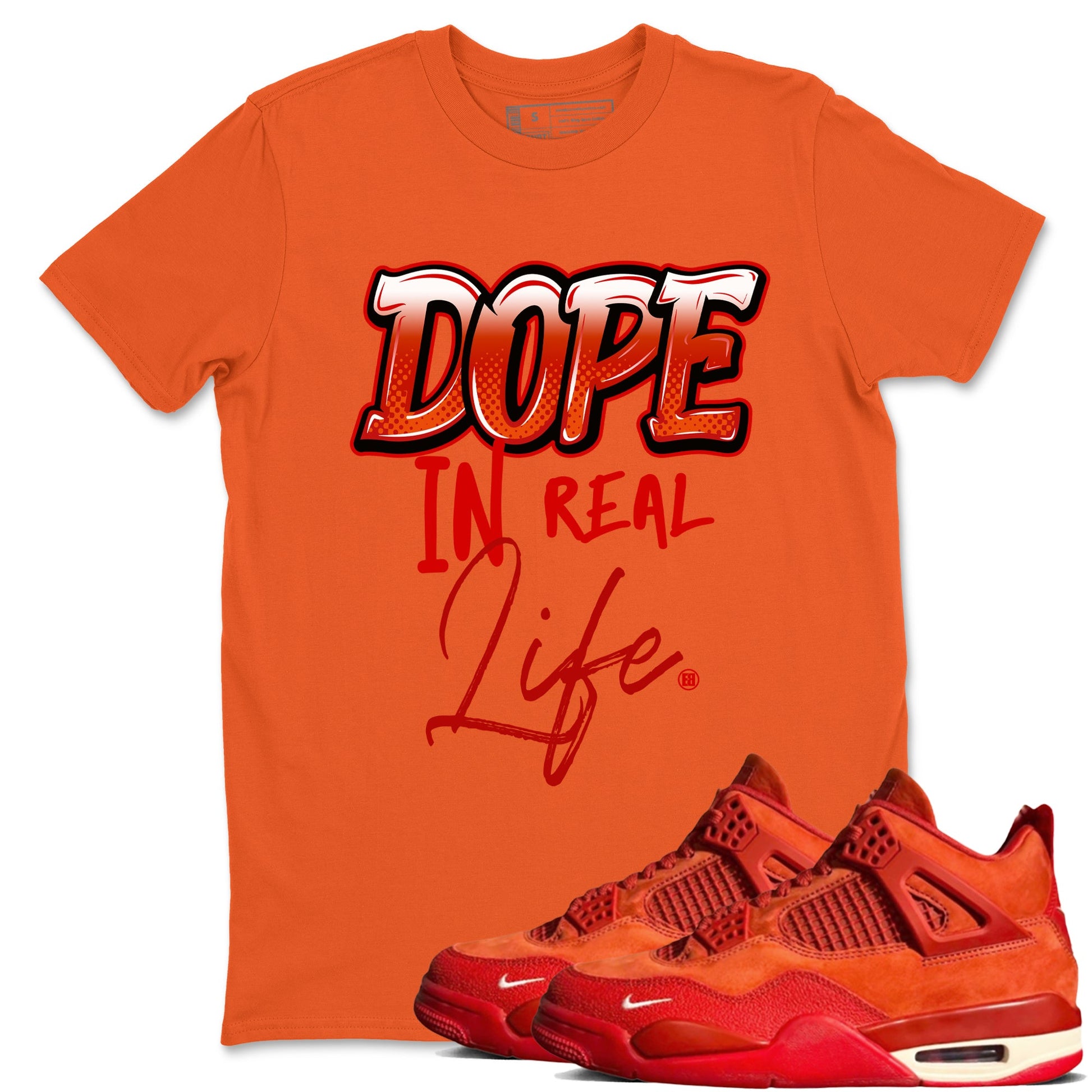 4s Brick By Brick best t shirts to wear with jordans Dope In Real Life sneaker match tees Nigel Sylvester x Air Jordan 4 Brick by Brick match shoes to clothes SNRT Sneaker Tees unisex cotton Orange 1 shirts