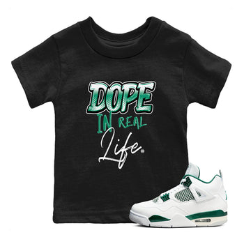 4s Oxidized Green shirts to match jordans Dope In Real Life sneaker match tees Air Jordan 4 Oxidized Green SNRT Sneaker Tees streetwear brand Baby and Youth Black 1 cotton tee