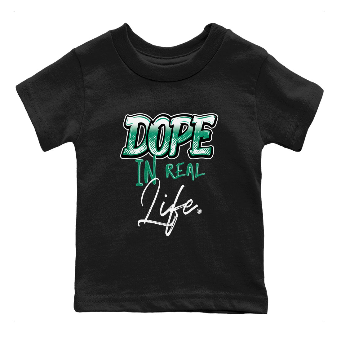 4s Oxidized Green shirts to match jordans Dope In Real Life sneaker match tees Air Jordan 4 Oxidized Green SNRT Sneaker Tees streetwear brand Baby and Youth Black 2 cotton tee