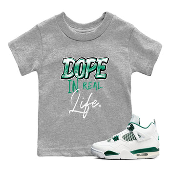 4s Oxidized Green shirts to match jordans Dope In Real Life sneaker match tees Air Jordan 4 Oxidized Green SNRT Sneaker Tees streetwear brand Baby and Youth Heather Grey 1 cotton tee