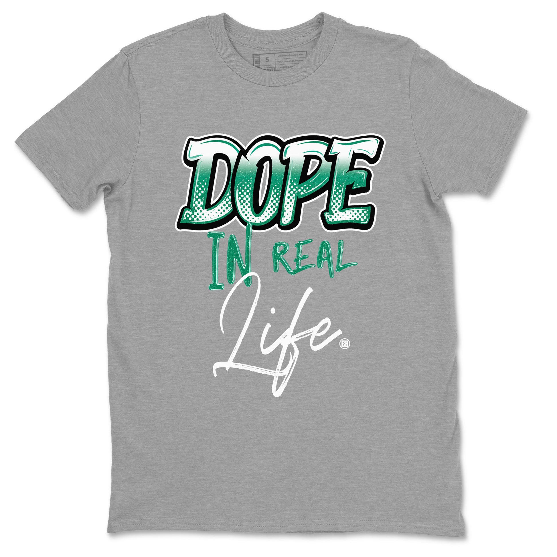 4s Oxidized Green shirts to match jordans Dope In Real Life sneaker match tees Air Jordan 4 Oxidized Green SNRT Sneaker Tees streetwear brand Heather Grey 2 unisex cotton tee