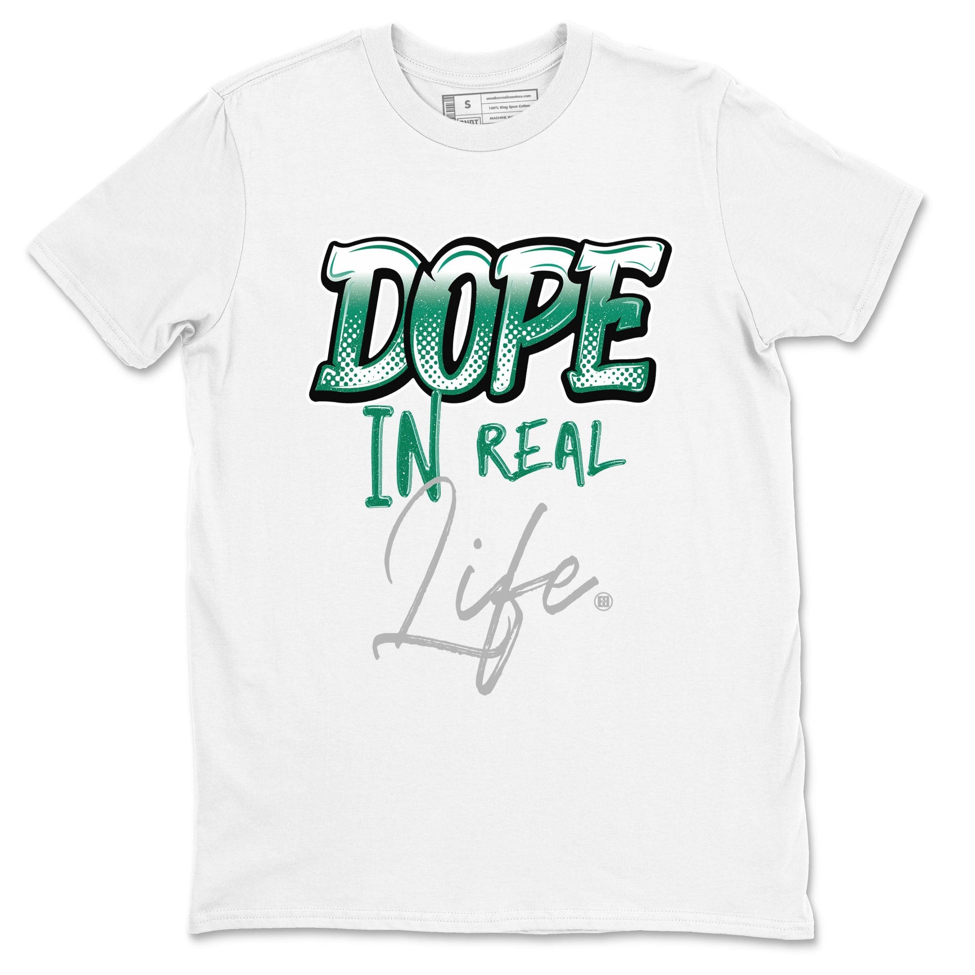 4s Oxidized Green shirts to match jordans Dope In Real Life sneaker match tees Air Jordan 4 Oxidized Green SNRT Sneaker Tees streetwear brand White 2 unisex cotton tee