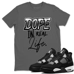 4s White Thunder shirts to match jordans Dope In Real Life sneaker match tees Air Jordan 4 Retro White Thunder SNRT Sneaker Release Tees unisex cotton Cool Grey 1 crew neck shirts