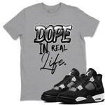 4s White Thunder shirts to match jordans Dope In Real Life sneaker match tees Air Jordan 4 Retro White Thunder SNRT Sneaker Release Tees unisex cotton Heather Grey 1 crew neck shirts