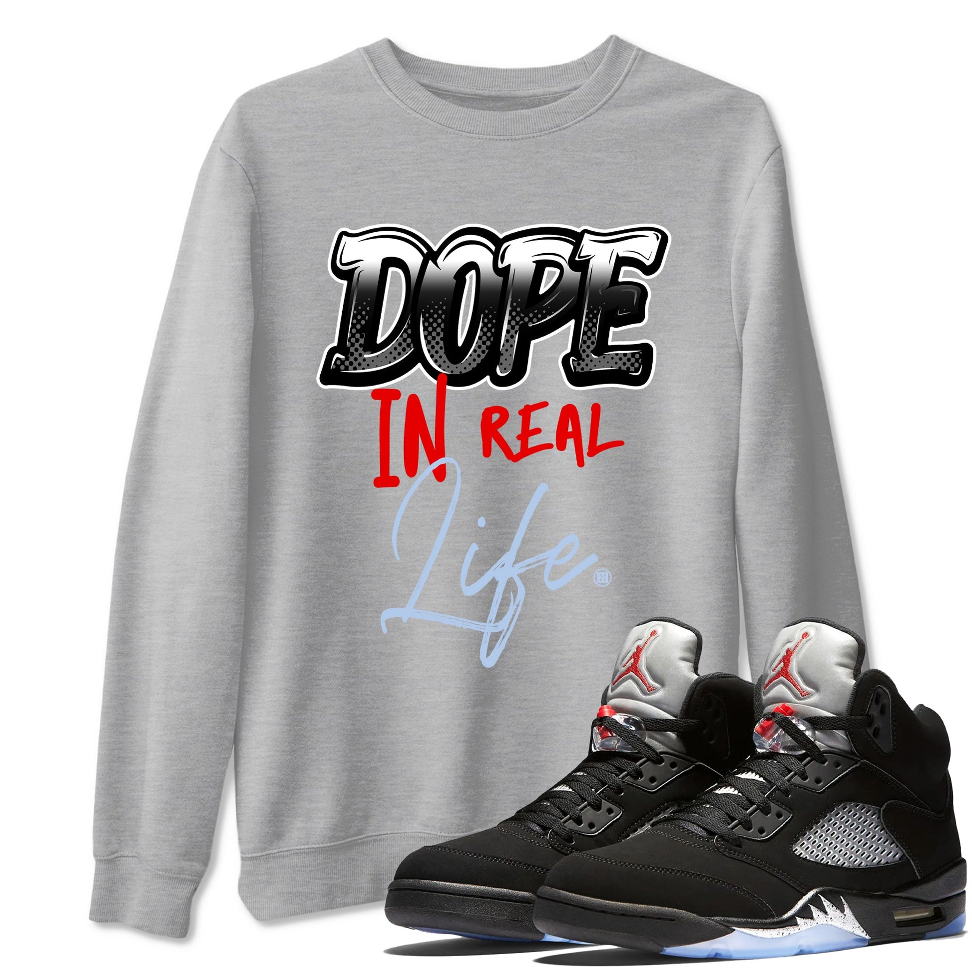5s Reimagined shirts to match jordans Dope In Real Life best t shirts to wear with jordans Air Jordan 5 Retro OG Reimagined match shoes to clothes SNRT Sneaker Tees unisex cotton Heather Grey 1 shirts