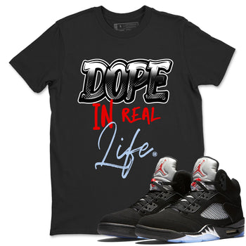 5s Reimagined shirts to match jordans Dope In Real Life best t shirts to wear with jordans Air Jordan 5 Retro OG Reimagined match shoes to clothes SNRT Sneaker Tees unisex cotton Black 1 shirts