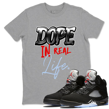 5s Reimagined shirts to match jordans Dope In Real Life best t shirts to wear with jordans Air Jordan 5 Retro OG Reimagined match shoes to clothes SNRT Sneaker Tees unisex cotton Heather Grey 1 shirts