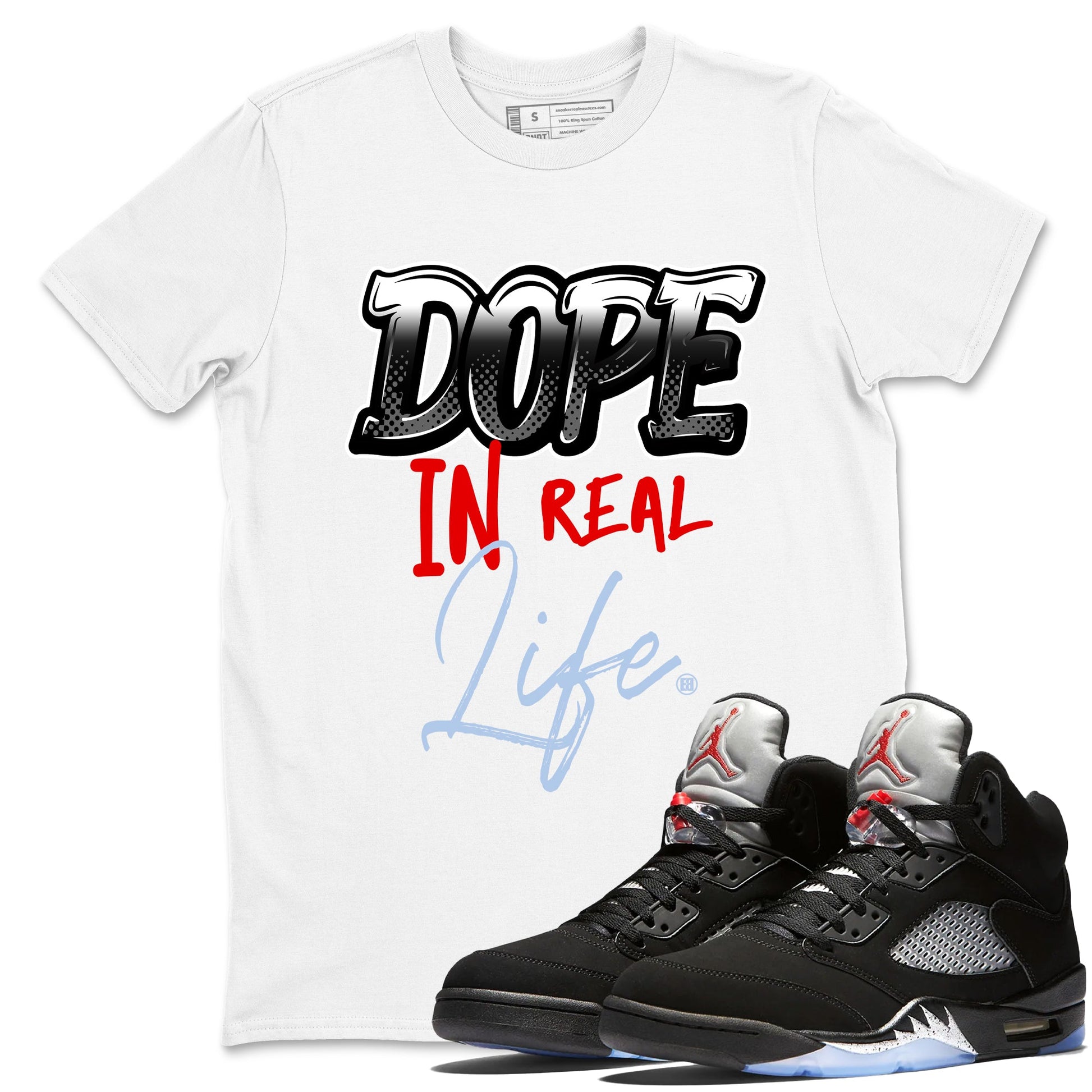 5s Reimagined shirts to match jordans Dope In Real Life best t shirts to wear with jordans Air Jordan 5 Retro OG Reimagined match shoes to clothes SNRT Sneaker Tees unisex cotton White 1 shirts