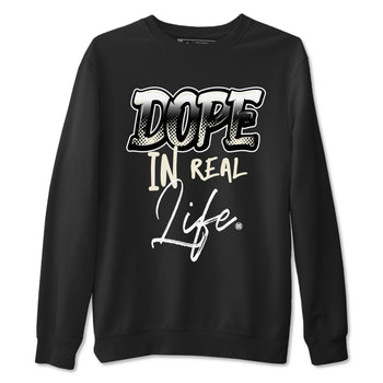 AJ5 Sail shirt to match jordans Dope In Real Life sneaker tees Air Jordan 5 Sail SNRT Sneaker Release Tees unisex cotton Black 2 crew neck shirt