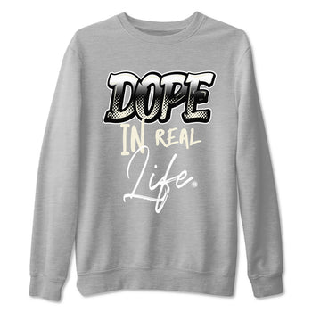 AJ5 Sail shirt to match jordans Dope In Real Life sneaker tees Air Jordan 5 Sail SNRT Sneaker Release Tees unisex cotton Heather Grey 2 crew neck shirt