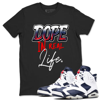6s White And Midnight Navy shirts to match jordans Dope In Real Life sneaker match tees Air Jordan 6 White And Midnight Navy SNRT Sneaker Tees streetwear brand Black 1 unisex cotton tee