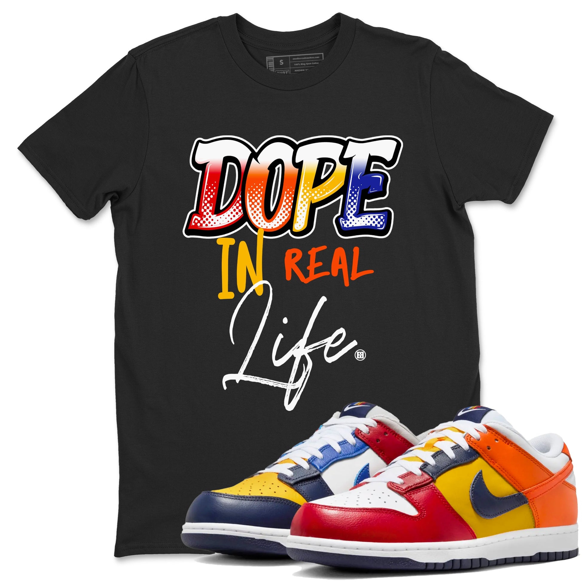 Dunk What The t shirts to match sneakers Dope In Real Life sneaker match tees Dunk Low CO.JP What The shirt SNRT Sneaker Tees unisex cotton Black 1 shirts