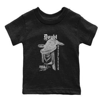AJ1 Wolf Grey shirts to match jordans Doubt Everything sneaker match tees Air Jordan 1 Wolf Grey SNRT Sneaker Tees streetwear brand Baby and Youth Black 2 cotton tee