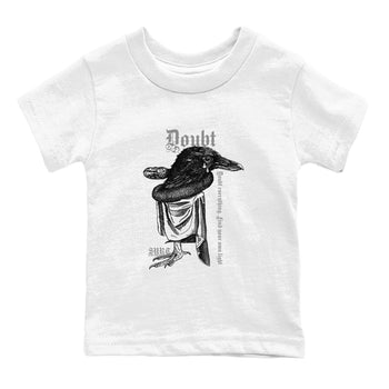 AJ1 Wolf Grey shirts to match jordans Doubt Everything sneaker match tees Air Jordan 1 Wolf Grey SNRT Sneaker Tees streetwear brand Baby and Youth White 2 cotton tee