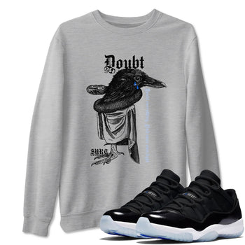 11s Low Space shirt to match jordans Doubt Everything sneaker tees Air Jordan 11 Low Space SNRT Sneaker Release Tees unisex cotton Heather Grey 1 crew neck shirt