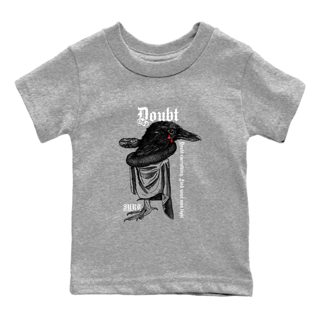Air Jordan 12 Red Taxi shirts to match jordans Doubt Everything sneaker match tees 12s Red Taxi SNRT sneaker release tees baby toddler Heather Grey 2 cotton Shirt