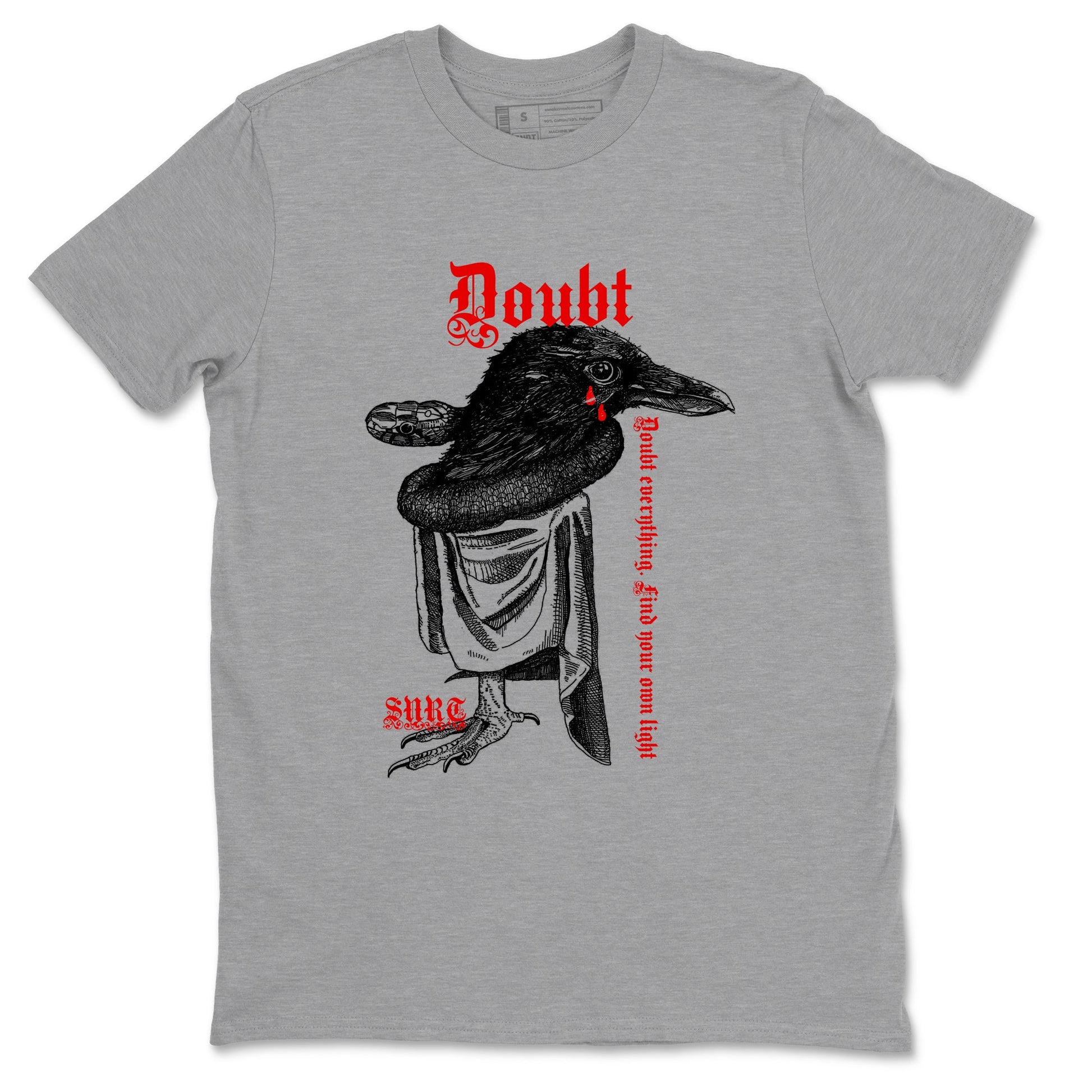Air Jordan 12 Red Taxi shirts to match jordans Doubt Everything sneaker match tees 12s Red Taxi SNRT sneaker release Tees unisex cotton Heather Grey 2 crew neck shirt
