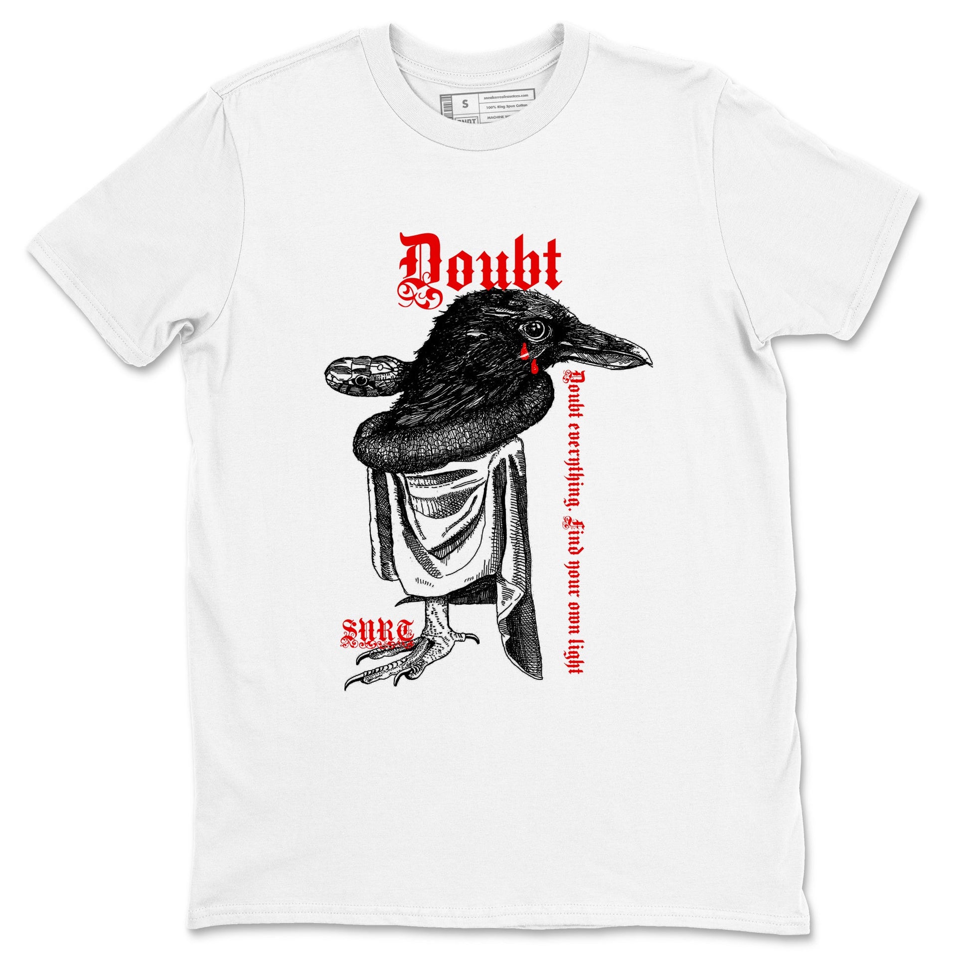 Air Jordan 12 Red Taxi shirts to match jordans Doubt Everything sneaker match tees 12s Red Taxi SNRT sneaker release Tees unisex cotton White 2 crew neck shirt
