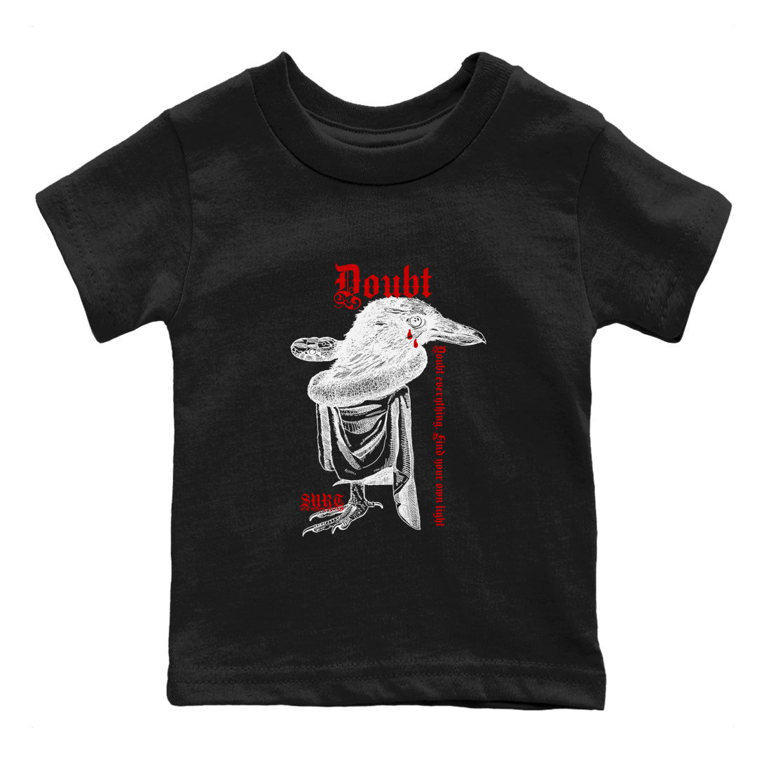 Air Jordan 14 Black Toe t shirts to match sneakers Doubt Everything sneaker match tees 14s Black Toe sneaker match tee SNRT Sneaker Tees Youth Baby Black 2 tee