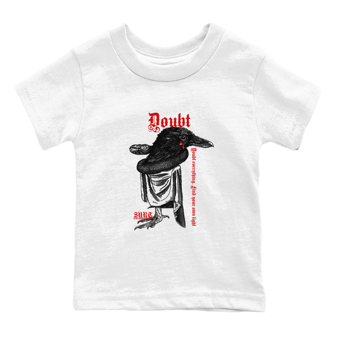 Air Jordan 14 Black Toe t shirts to match sneakers Doubt Everything sneaker match tees 14s Black Toe sneaker match tee SNRT Sneaker Tees Youth Baby White 2 tee