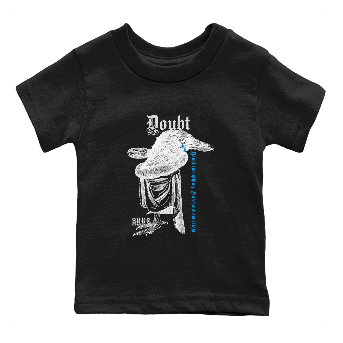 4s Military Blue shirt to match jordans Doubt Everything sneaker tees Air Jordan 4 Military Blue SNRT sneaker release tees baby toddler Black 2 cotton Shirt