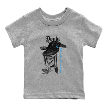 4s Military Blue shirt to match jordans Doubt Everything sneaker tees Air Jordan 4 Military Blue SNRT sneaker release tees baby toddler Heather Grey 2 cotton Shirt