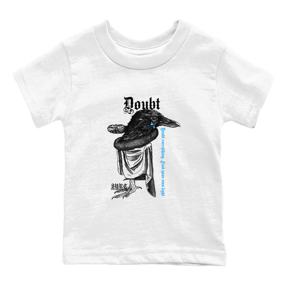 4s Military Blue shirt to match jordans Doubt Everything sneaker tees Air Jordan 4 Military Blue SNRT sneaker release tees baby toddler White 2 cotton Shirt